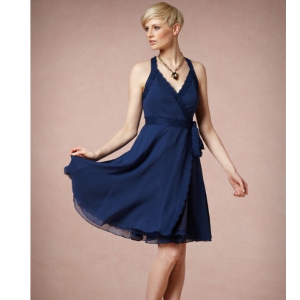 BHLDN Sapphire Wrap Dress